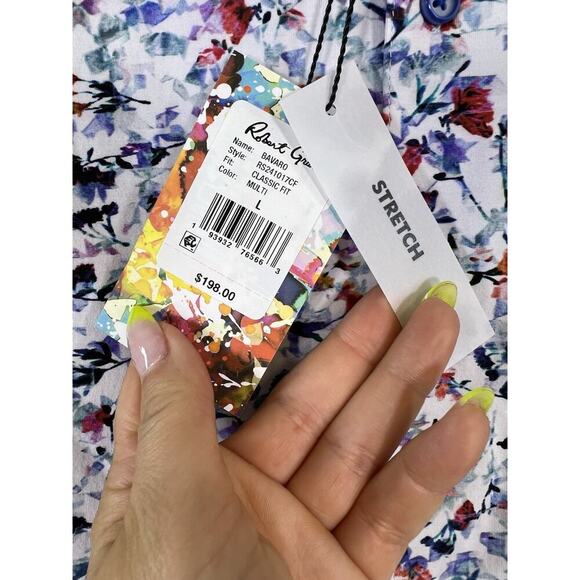 NWT Robert Graham Abstract Print Print Long Sleeve Shirt Stretch Sz XL $198 - Picture 3 of 11